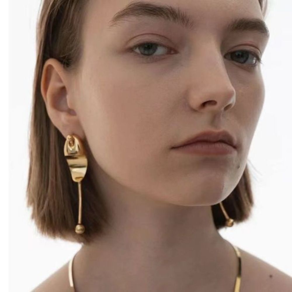 Gold Geometric Fun Artistic Earrings